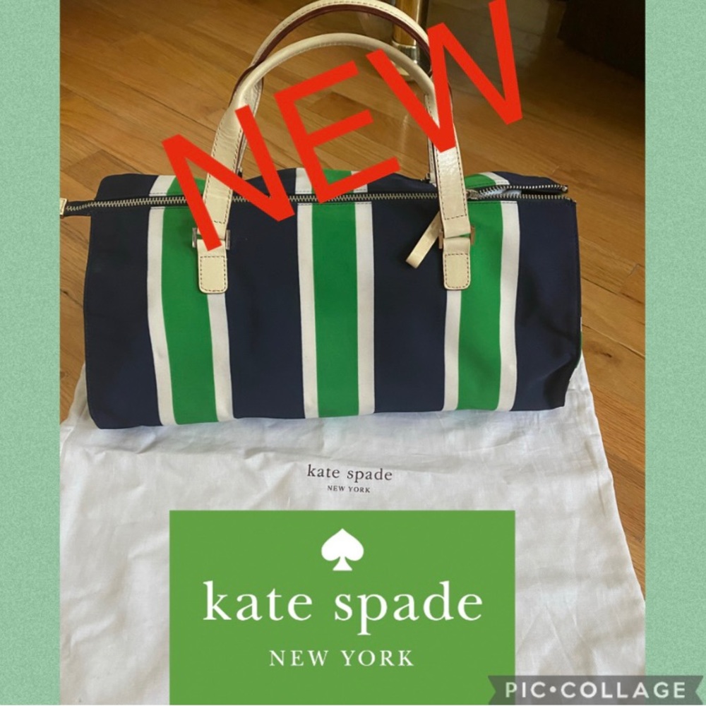 NEW Kate Spade Bright Green/NavyTote- one of a kind!